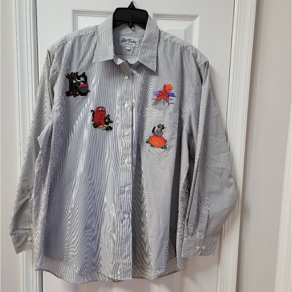 Vintage Halloween Chambray Shirt XL